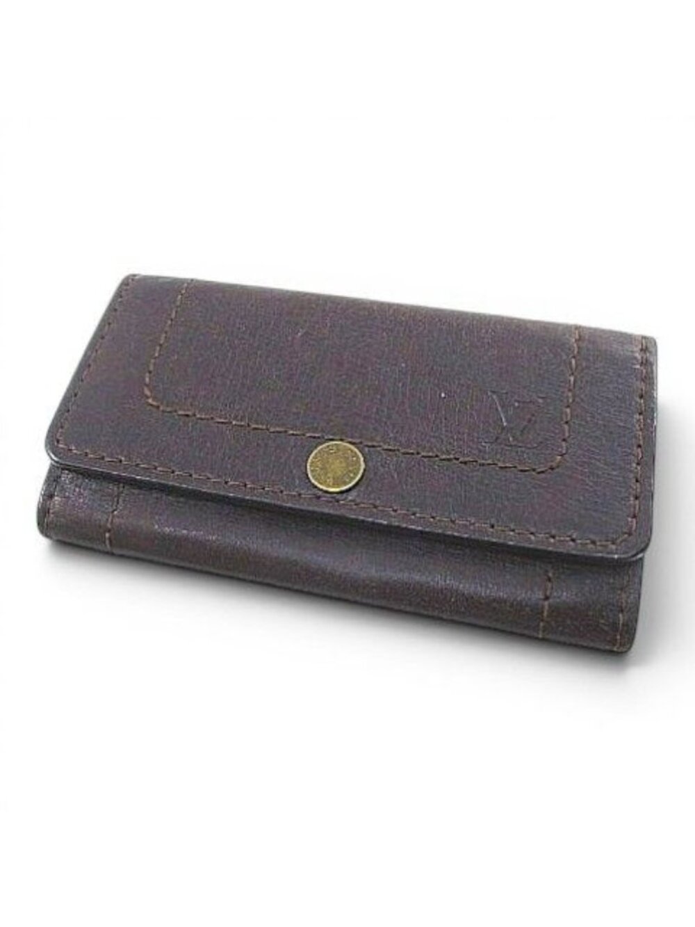 Louis Vuitton Utah Multicles 6 Key Case Dark Brown Leather Key Holder - Picture 1 of 8